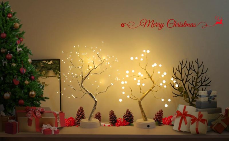 Sparkly 20" Tabletop LED Battery/USB Operated DIY Night Artificial Lamp Decoration Tree Light