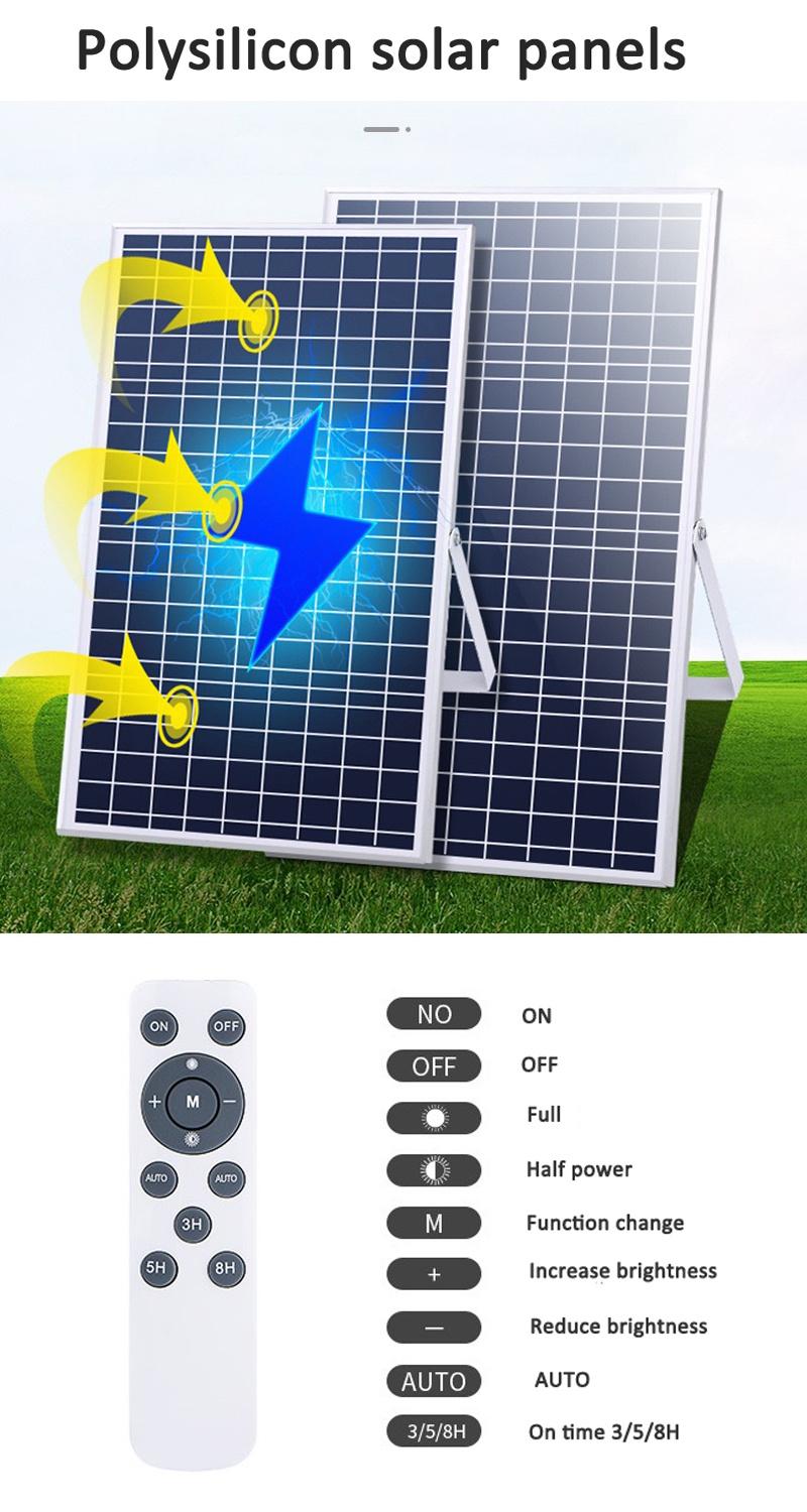 Energy Saving High Brightness Outdoor IP65 Waterproof Solar Battery Powered Lamp 60W 100W 200W LED Solar Flood Light