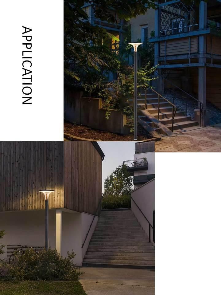 Outdoor Aluminum 4in1 UFO LED Garden Spike Lamp Solar Post Light for Yard Pathway Walkway