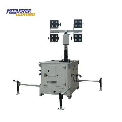 Battery and Diesel Generator 4X350W LED Floodlight Hybrid Light Tower