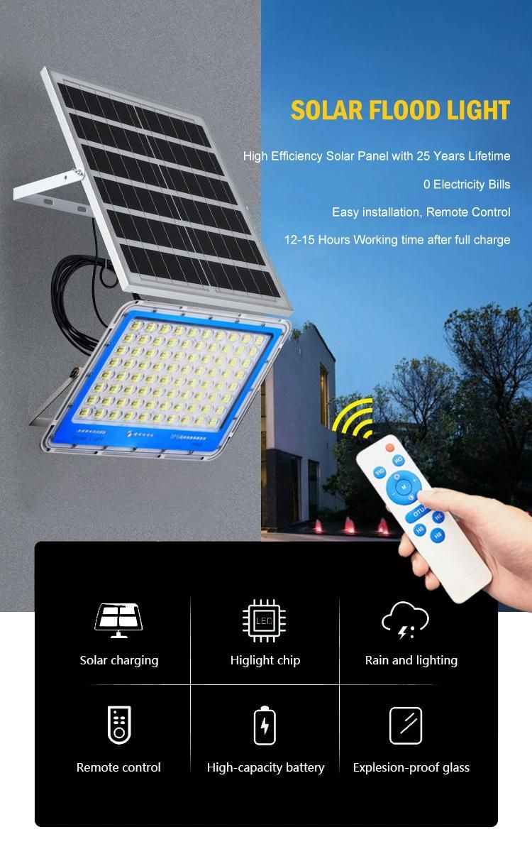 200W Solar Lights Solar LED IP65 Waterproof Outdoor Garden Light High Brightness Solar LED Flood Light