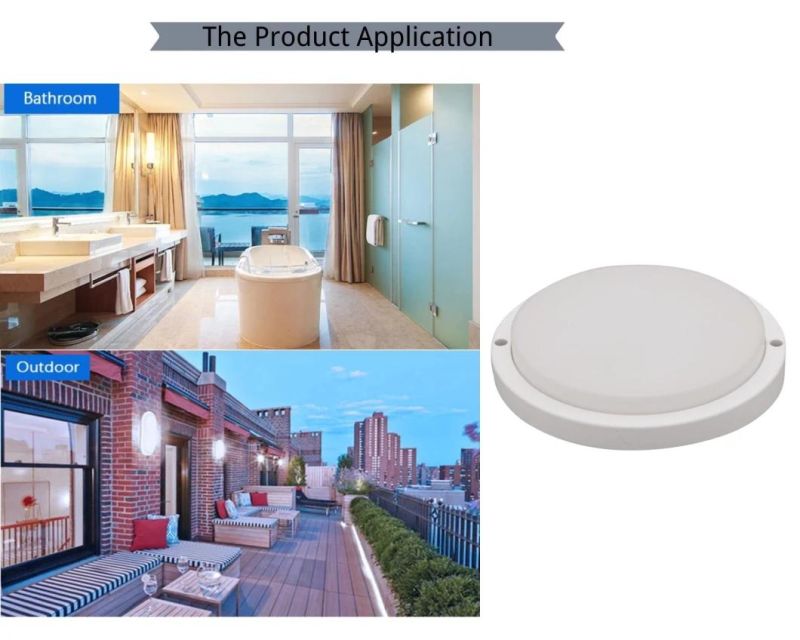 IP65 Moisture-Proof Lamp Outdoor Light LED PP Waterproof Light for Bathroom Sidewall of Corridors, Staircase