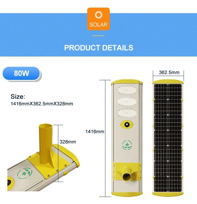 IP65 Waterproof Solar Light 80W Integreated Solar LED Street Light