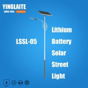 High Lumens Bridgelux 5m Pole 30W Lithium Battery Solar Street Light