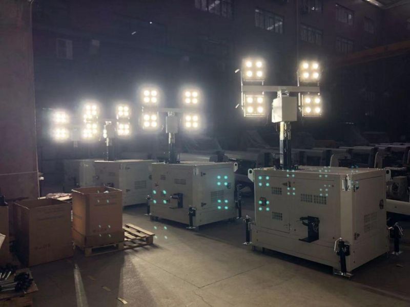 100L Fuel Tank 4X350W LED Lamp 9m Hydraulic Light Tower