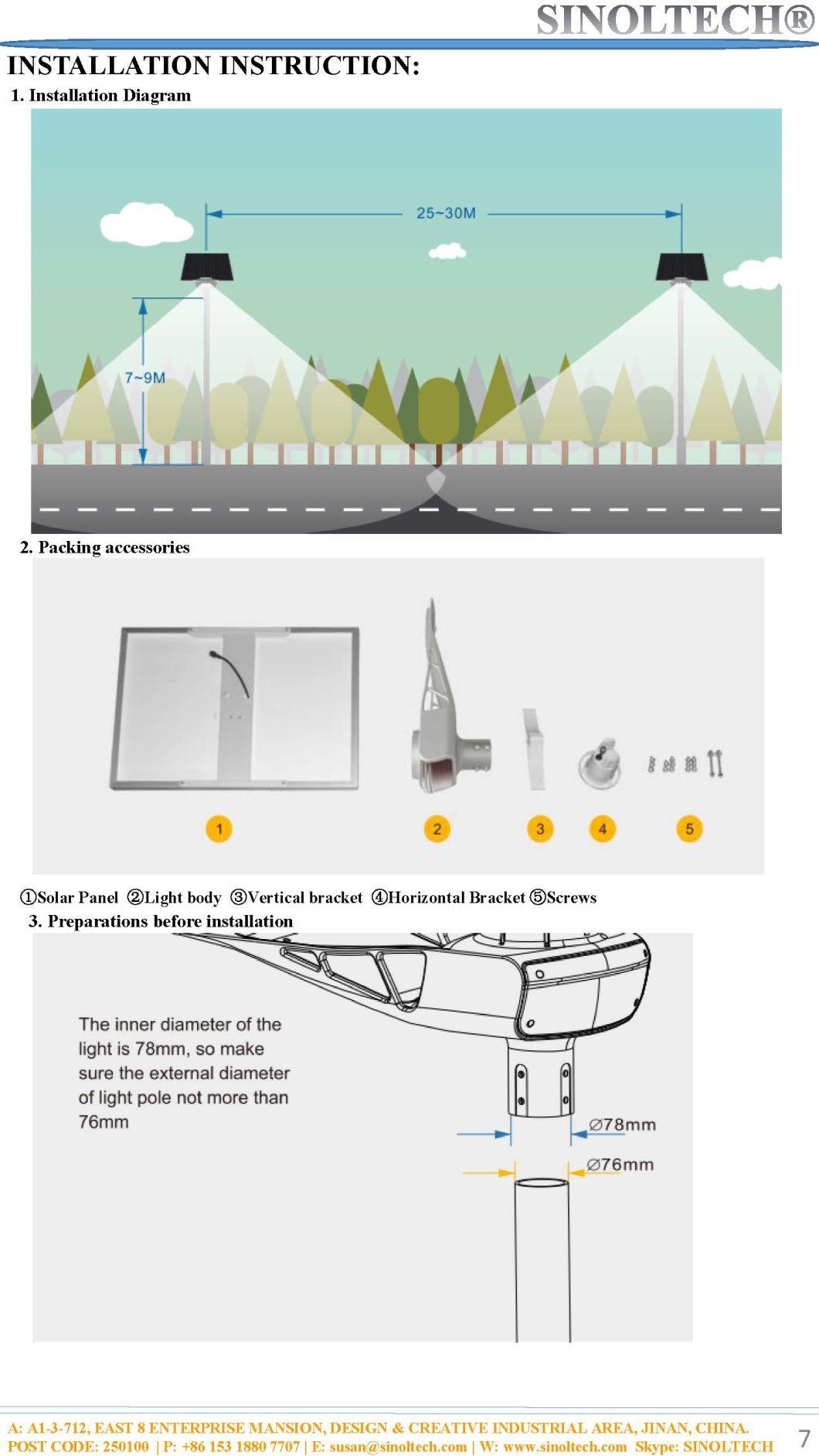 Elite G03 Series 7000 Lumens 60W LED Solar Powered LED Street Lights with 3-4 Rainy Days Design (G03-60W)