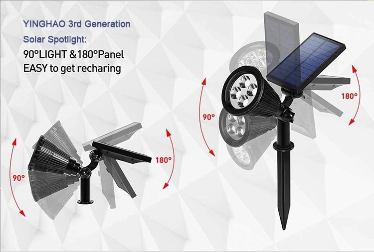 Outdoor Waterproof Garden Adjust Solar LED Landscape Spotlight with Solar Powered Panel