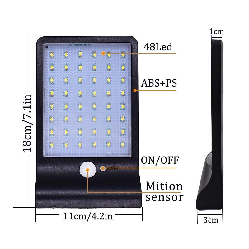 Color Adjustable 48 LEDs Solar Light with Controller