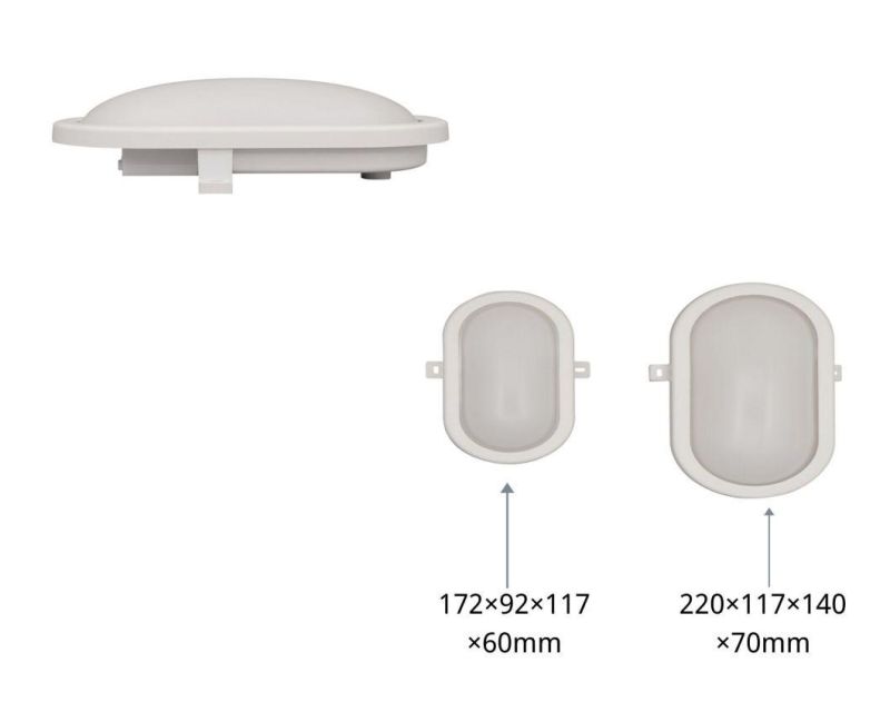 Energy-Saving, Low Power Consumption IP65 B4 Series Moisture-Proof Lamps Oval with Certificates of CE, EMC, LVD, RoHS 6W 12W Real Shot