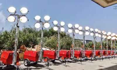 Manual Mast Rescue Light Mobile Tower Light with Diesel Generator