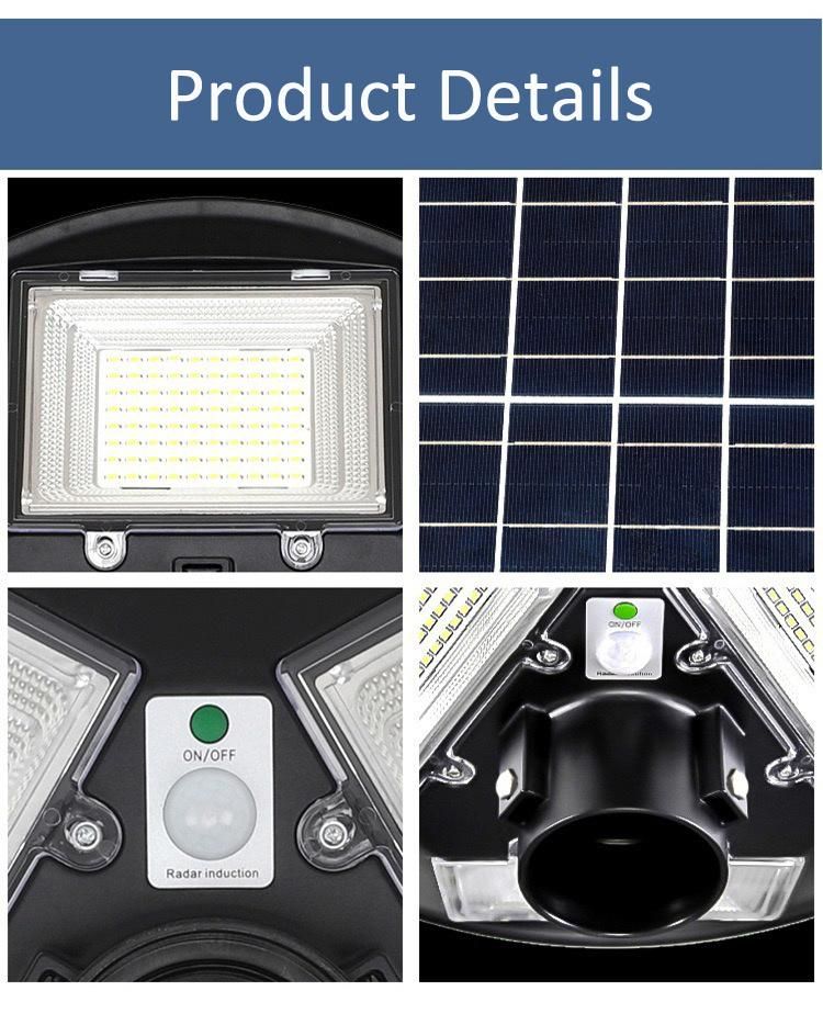 Factory Price Remote Control ABS Housing Outdoor IP65 Waterproof 300W 500W Solar LED Garden Light