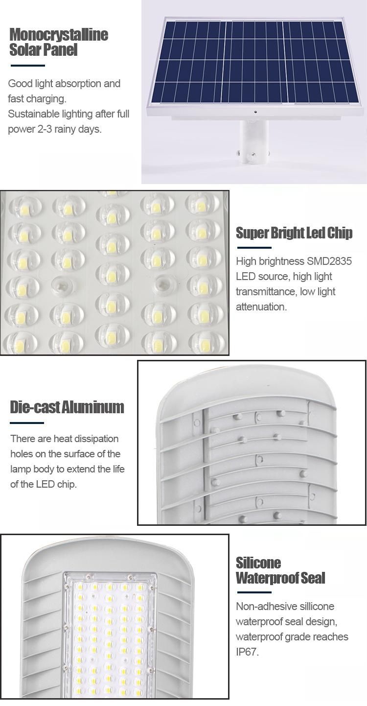 Energy Saving Street Light Lithium Battery Waterproof IP66 Super Bright Solar Street Light Streetlight Outdoor Solar Light