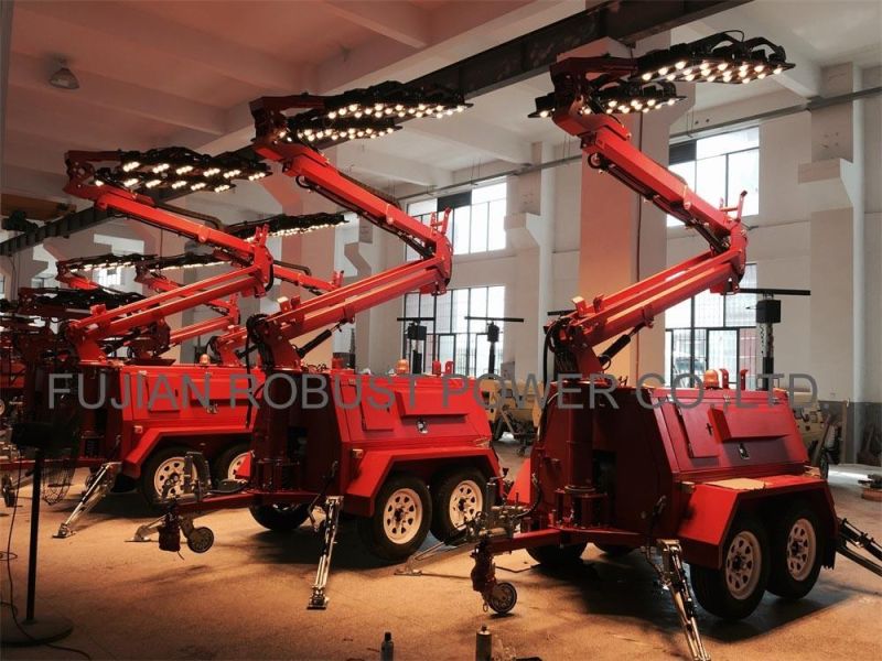 10m Diesel Generator Trailer LED Light Tower for Mining Emergency