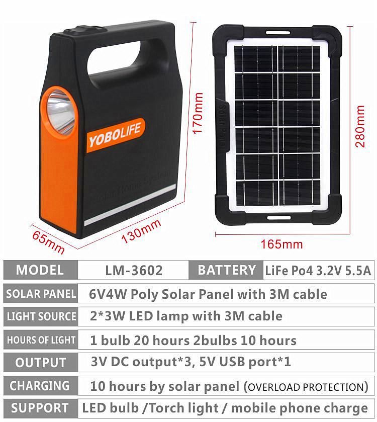 Yobolife 3W Rechargeable Emergency Solar System