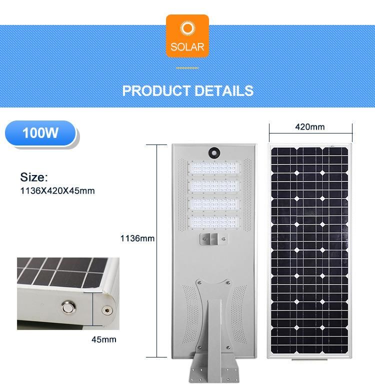 6hrs Charging Time Outdoor Waterproof 100W LED Lighting Solar Light