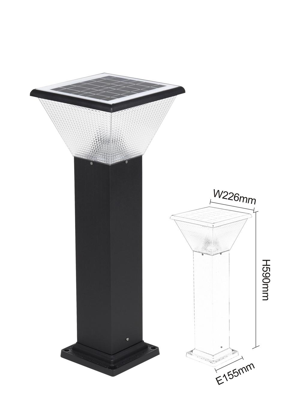 Aluminum+PC Cover Black Sand 3W Solar LED Light Garden