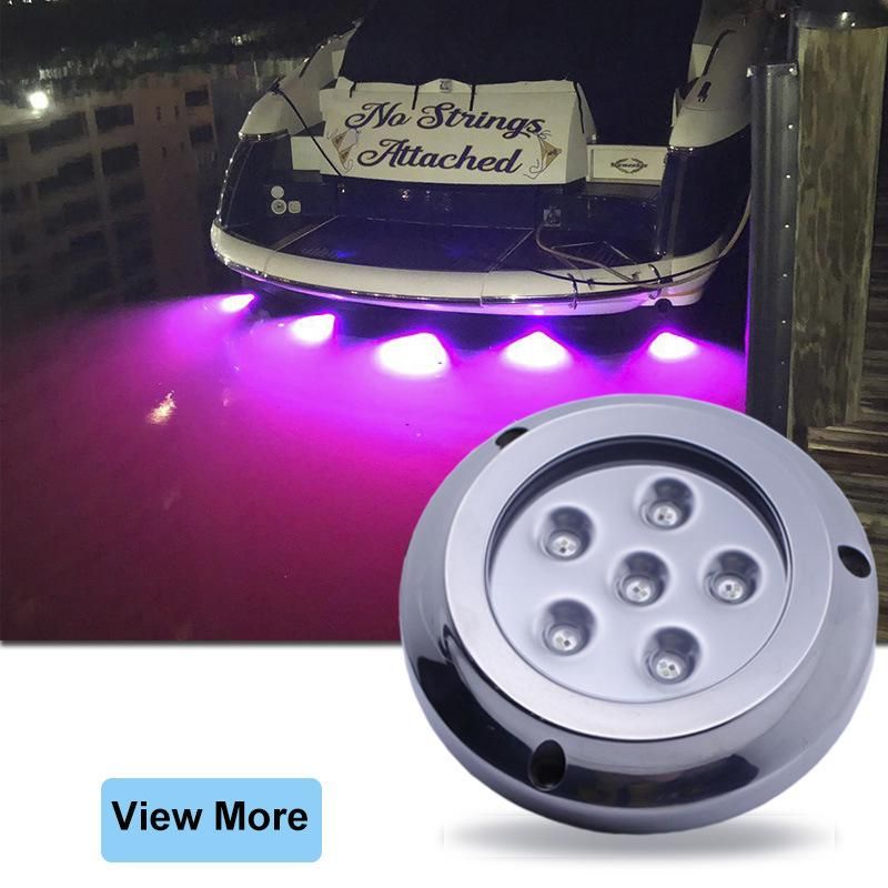 12V 24V Blue RGB 24W LED Marine Boat Underwater Lighting with Bluetooth Controller