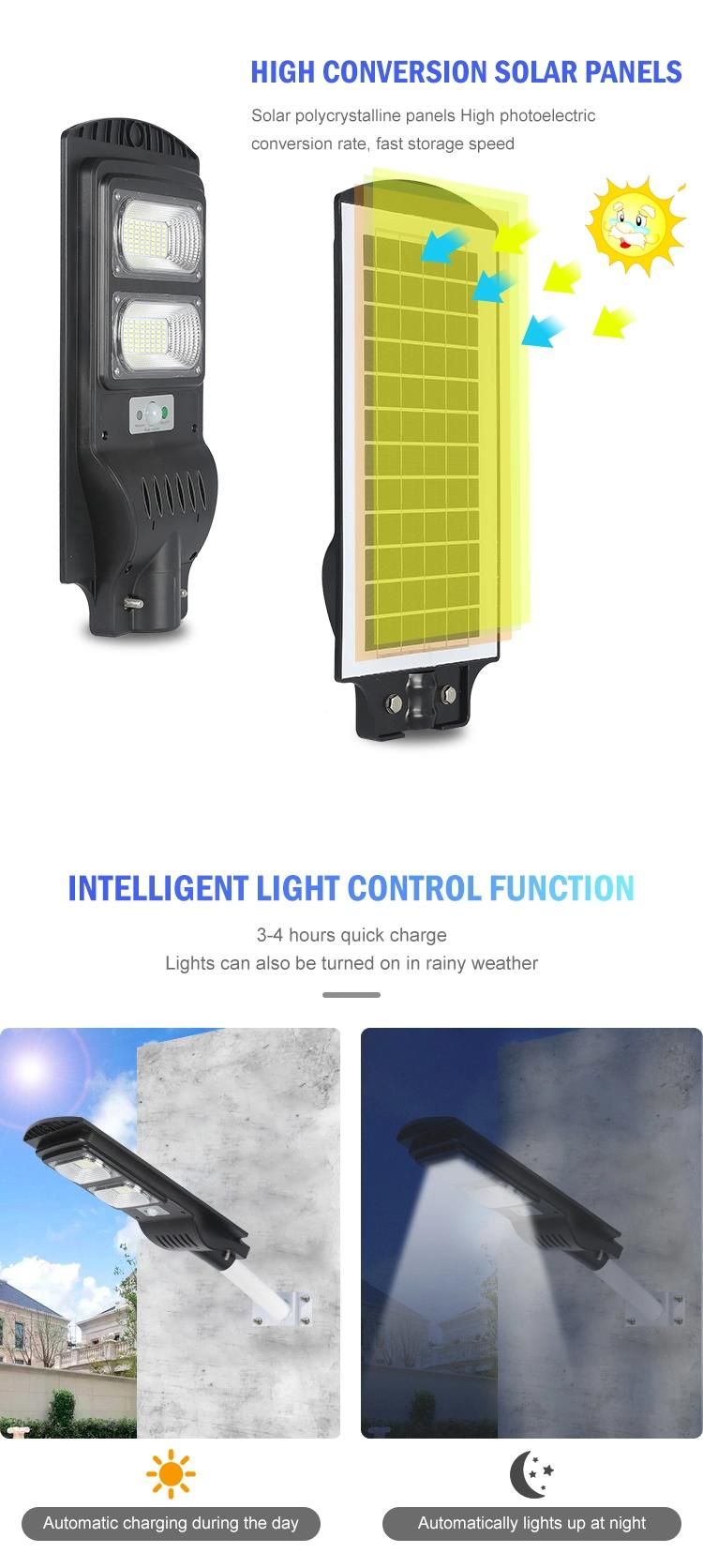 Solar Power Energy Smart Streetlight IP65 Waterproof for Outdoor