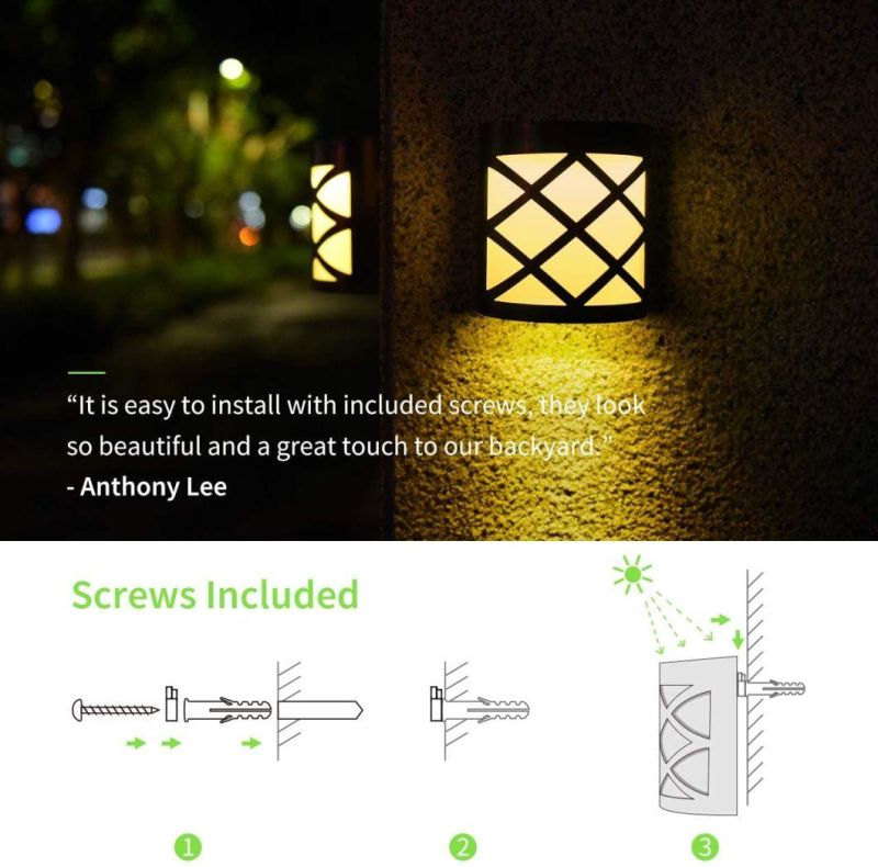 Simva Solar Fence Deck Light Outdoor with Premium 6 LEDs, Waterproof Solar Powered Wall Lights Lighting Decor for Garden, Path, Deck, Fence, Stair, Patio, Pool