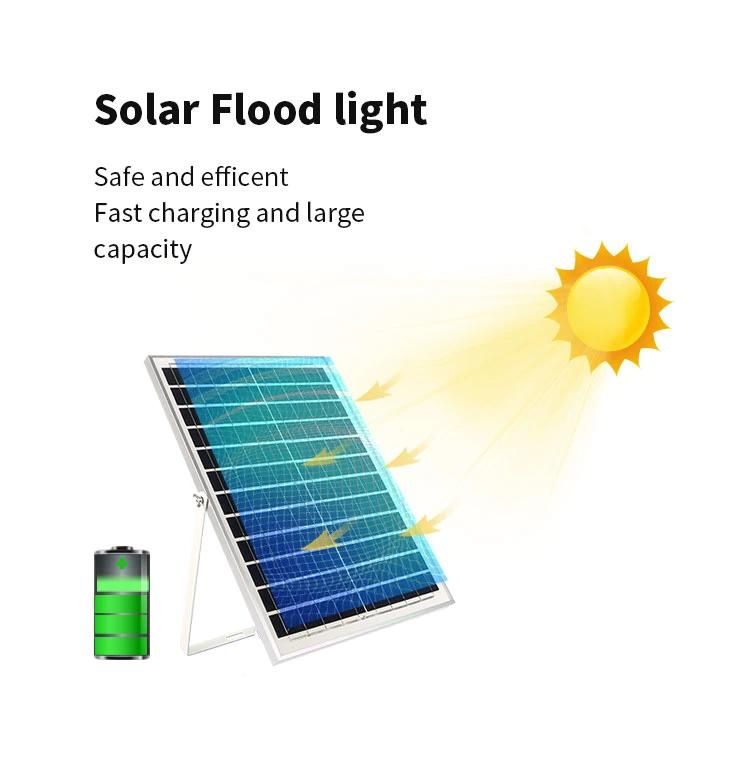 DC 12V Sport Field IP67 300W LED Rechargeable Solar Flood Light Solar Floodlights with Remote Control