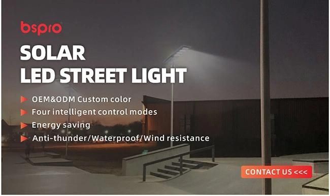 Bspro Best Smart Modern Integrated Outdoor IP65 High Power Lamp Black Pathway Lighting Solar Street Light