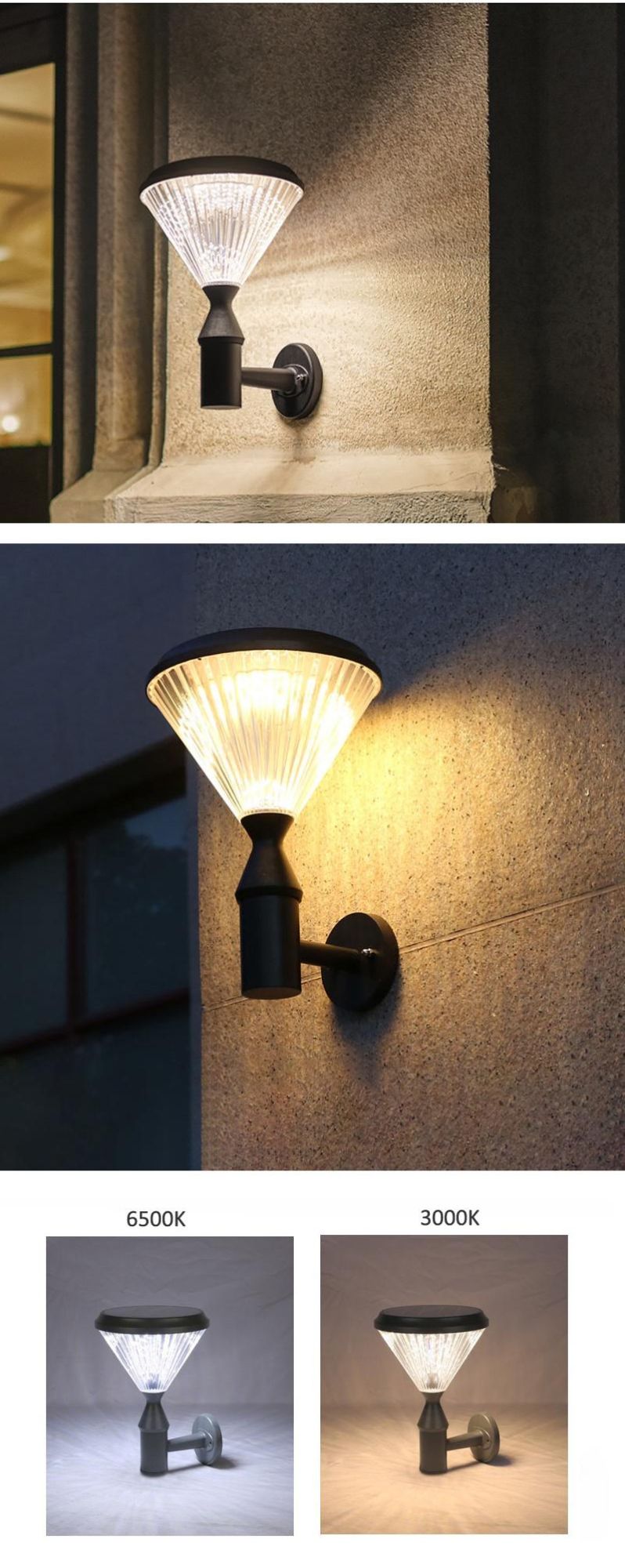 High Quality Aluminum Landscape Outdoor Waterproof Solar Power 5W Wall Mounted Garden Wall Lamp Light