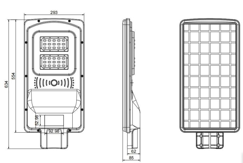 3 Year Warranty Road LED Solar Street Lighting 10W 20W 30W Aluminum Material Solar LED Street Lamp