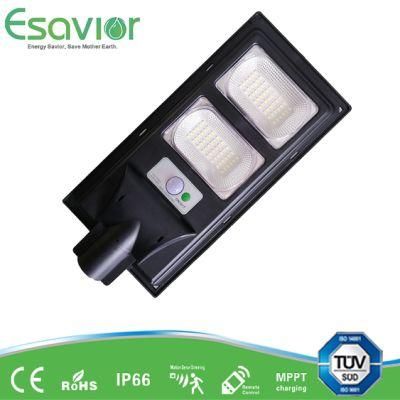 Esavior 60W Solar Powered All in One LED Solar Street Light for Residential/Pathway/Roadway/Garden/Wall Lighting