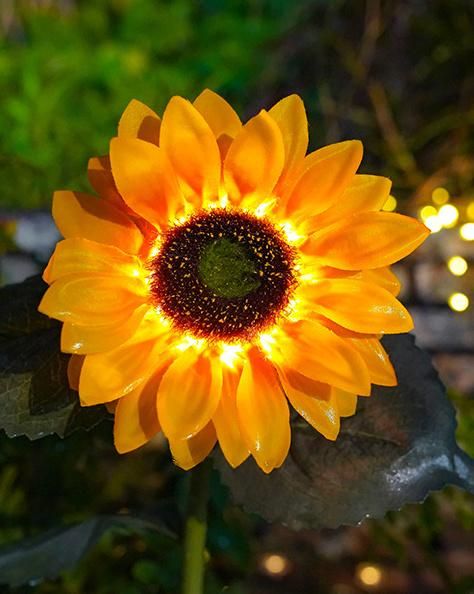 Waterproof Outdoor Decorate Solar Energy Sunflower LED Lamps for Garden Lawn