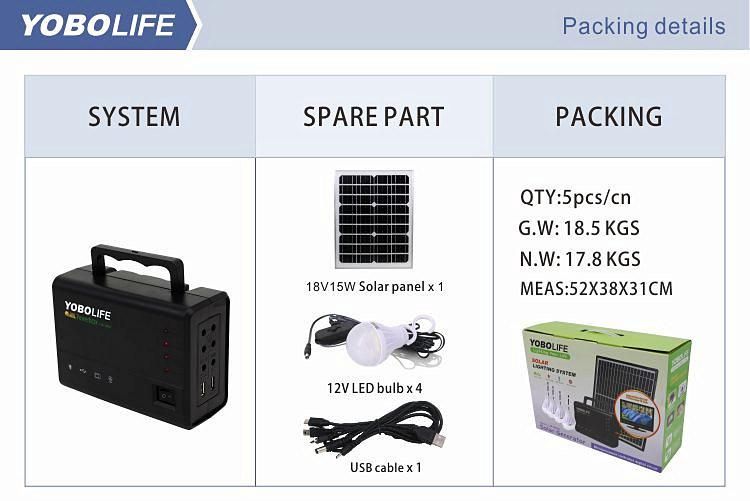 Portable Solar Power Kit for Home Lighting