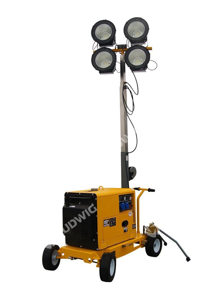 Portable Mobile Light Tower with Diesel Generator 4*300W LED