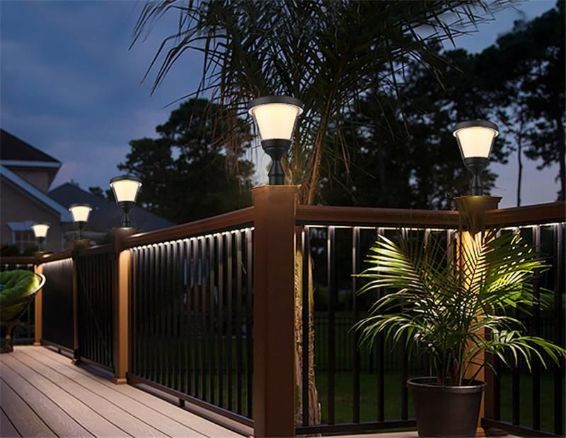 IP65 Waterproof Outdoor Die-Casting Aluminum PC Garden Courtyard Fence Solar LED Gate Pillar Light