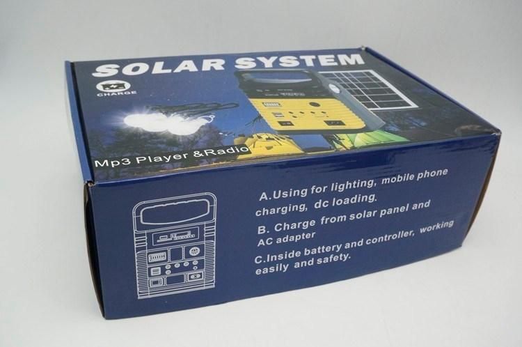 Portable Solar Powered Home Entertainment System with Lighting Music Radio Function Solar Power System