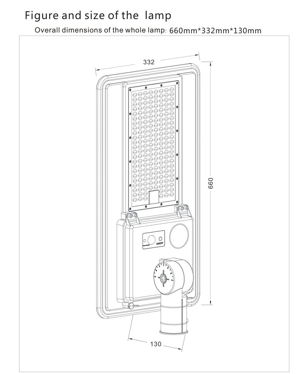 200W Garden Road Lighting IP65 LED Solar Light