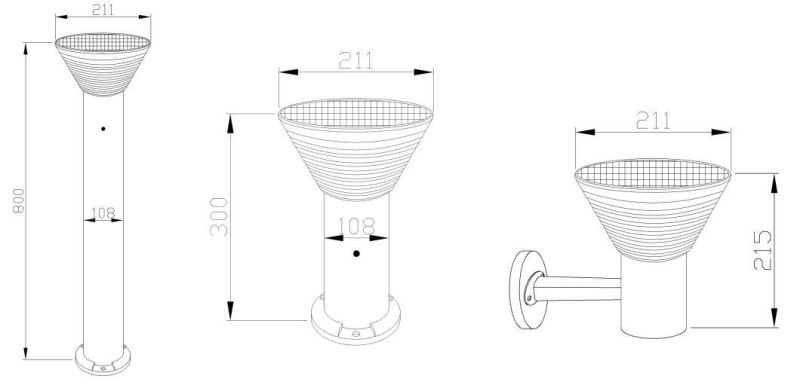 Economical Solar Bollard Lawn Light with High Quality Lithium Battery