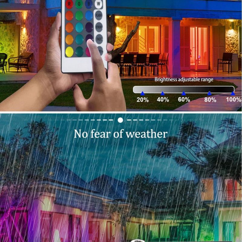 LED Reflector RGB Spotlight Smart Life 20W Waterproof Outdoor Floodlight with Remote Controller for Party and Garden Using