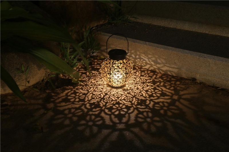 Wrought Iron Decoration Garden Yard Luxury Solar Brightness Hanging Lights