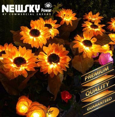 Outdoor IP65 Garden Lawn Pathway Home Decorative Stake Solar Flower Lights with CE