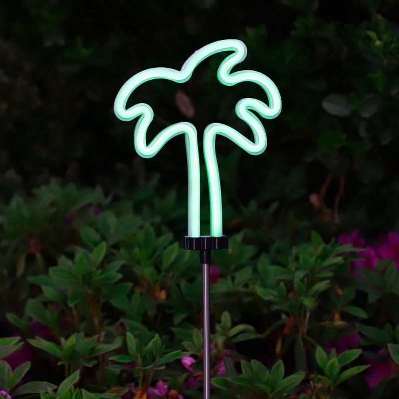 Multiple Styles Neon Artifical Palm Trees Solar Decoration Lights for Christmas LED Outdoor Garden Outdoor Walkway Back Yard