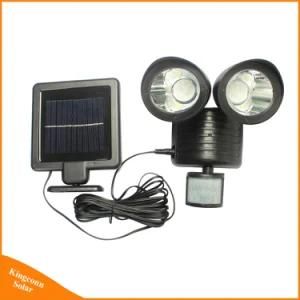 22 LED Solar Light PIR Motion Sensor Rotable Two Heads Lamp for Outdoor Indoor Garden Yard Wall Spotlight