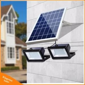 2 Heads Solar Powered Floodlight Outdoor LED Spotlight Wall Lamp