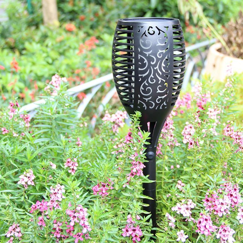 Waterproof IP65 Outdoor Solar Powered LED Garden Lamp Dancing Flickering Fire Flame 96 LED Light