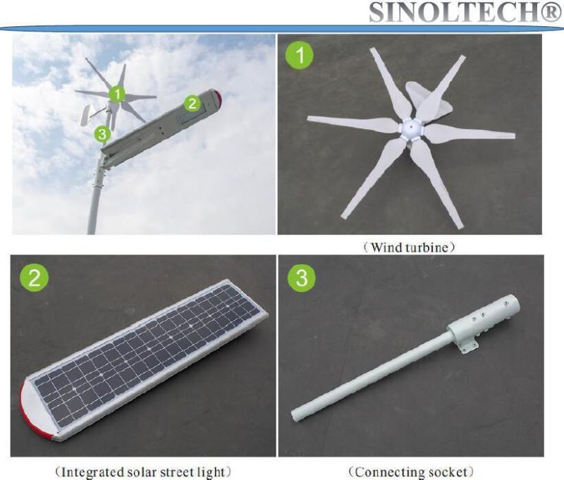 All in One Design 70W Wind and Solar Powered Hybrid LED Luminaires  (SNH-070)
