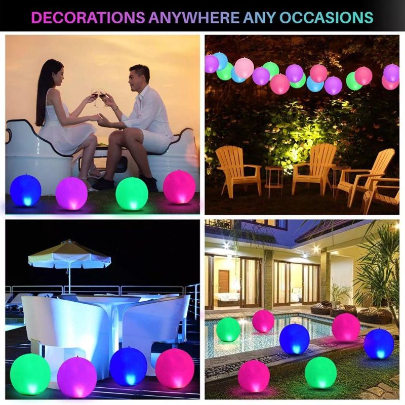 Inflatable Waterproof LED Solar Glow Floating Ball Light for Beach Party Garden Swimming Pool Decoration