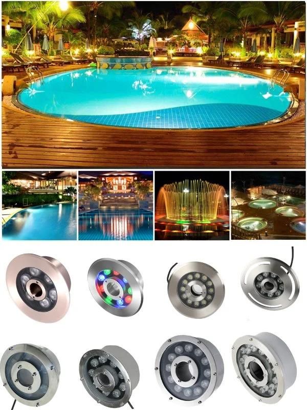 6-24W LED Fountain Lamp IP68 Waterproof Plaza Fountain Swimming Pool Light Garden Pond Decor Underwater Lights