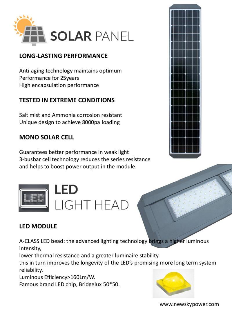 China Best Commercial 11200lm 80W LED Solar Street Light All in One