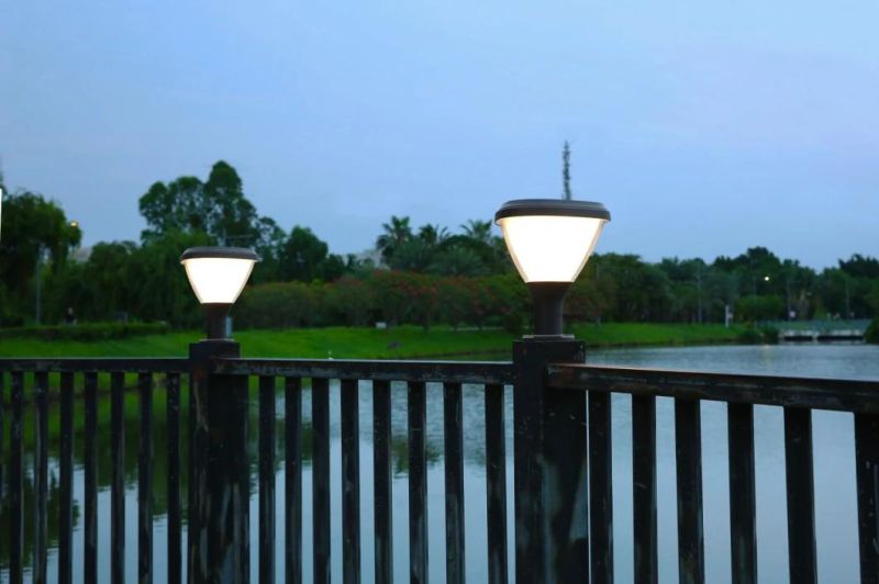 Pathway Bollard Light Outdoor LED Gate Post Solar Pillar Light for Garden Lighting