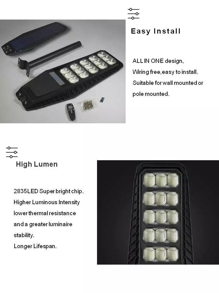 Rcowin Cheap Price Mj-Lh8100 Outdoor All in One ABS Material 100W LED Solar Street Light Lamp