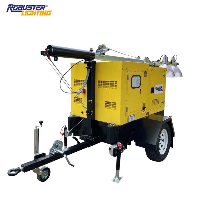 20kw 4*1000W Diesel Generator Mobile Light Tower for Outdoor Construction