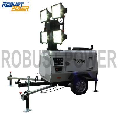 8m High Output Telescoping Mobile Diesel Portable Generator Light Tower